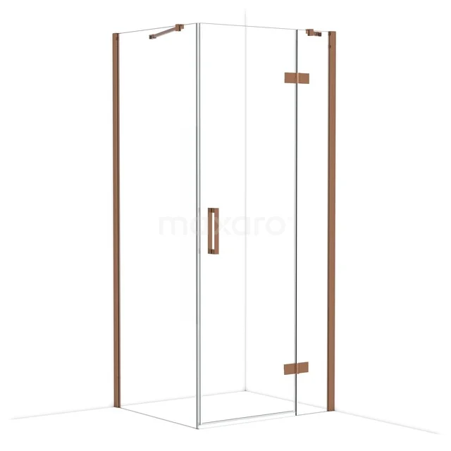 Diamond Douchecabine | 90x80 cm Glanzend koper Helder glas Draaideur Rechthoek CDB223608410GKP Diamond Douchecabine | 90x80 cm Glanzend koper Helder glas Draaideur Rechthoek CDB223608410GKP