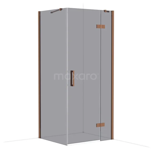 Diamond Douchecabine | 90x80 cm Glanzend koper Rookglas Draaideur Rechthoek CDB223608411GKP Diamond Douchecabine | 90x80 cm Glanzend koper Rookglas Draaideur Rechthoek CDB223608411GKP