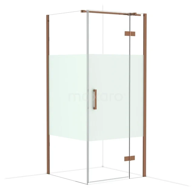 Duschkabine Diamond CDB223609313GKP Duschkabine mit Klarglas, matt eingelegtem Panel und kupferfarbenen Akzenten; stilvolles und modernes Badezimmerdesign.