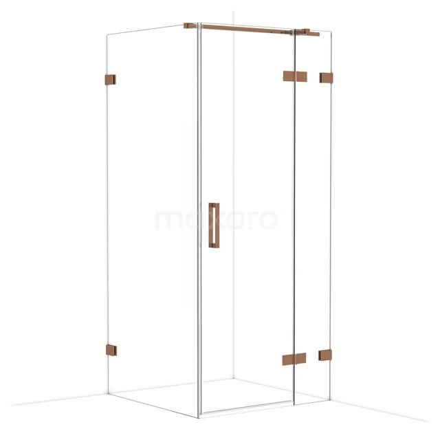 Diamond Douchecabine | 90x90 cm Glanzend koper Helder glas Draaideur Vierkant CDB223609320GKP Diamond Douchecabine | 90x90 cm Glanzend koper Helder glas Draaideur Vierkant CDB223609320GKP