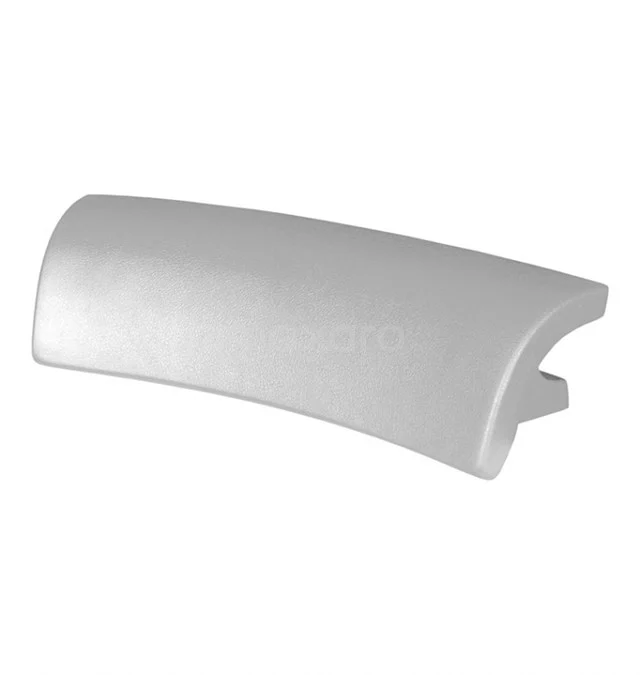 Weiße Badrandarmstütze aus Kunststoff, gebogenes Design, ideal für Komfort im Badezimmer.