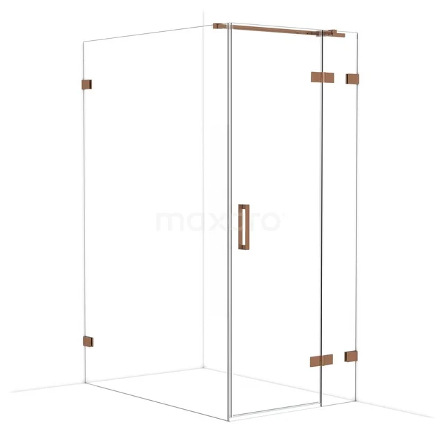 Diamond Douchecabine | 140x90 cm Glanzend koper Helder glas Draaideur Rechthoek CDB223614320GKP Diamond Douchecabine | 140x90 cm Glanzend koper Helder glas Draaideur Rechthoek CDB223614320GKP