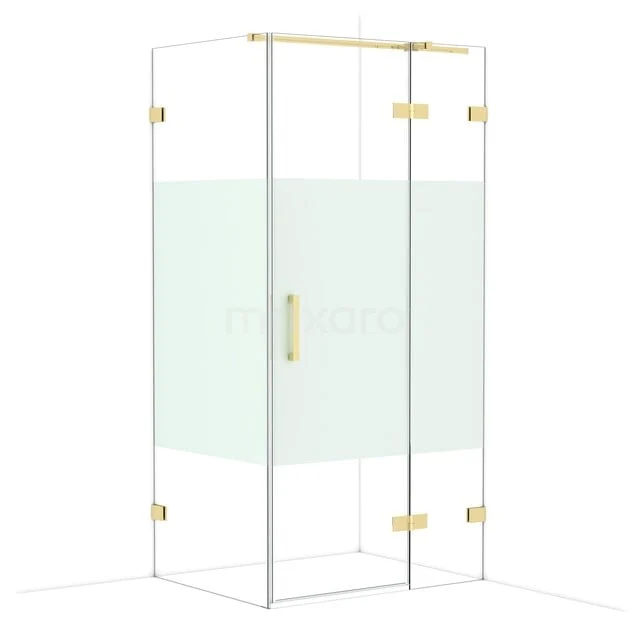 Diamond Douchecabine | 100x80 cm Glanzend lichtgoud Helder met matte strook Draaideur Rechthoek CDB224608323GLG Diamond Douchecabine | 100x80 cm Glanzend lichtgoud Helder met matte strook Draaideur Rechthoek CDB224608323GLG