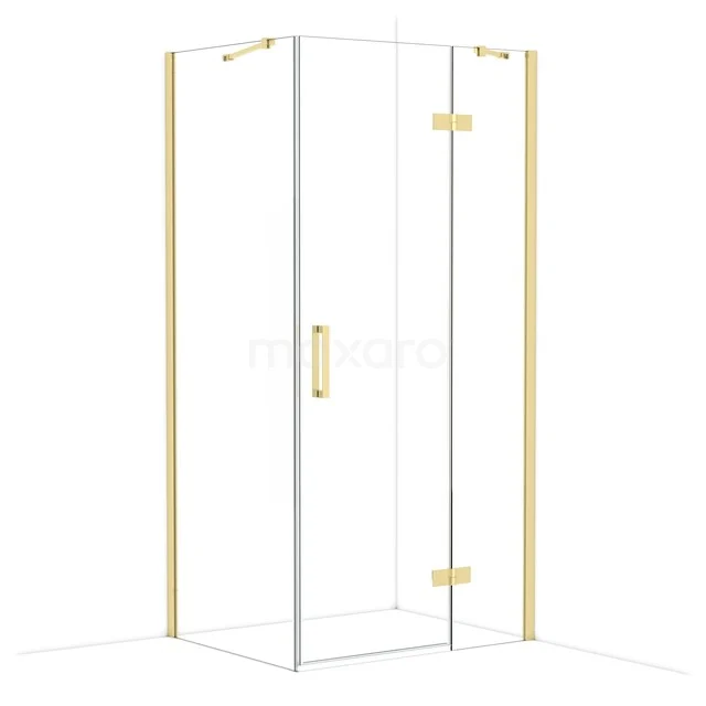 Diamond Douchecabine | 100x80 cm Glanzend lichtgoud Helder glas Draaideur Rechthoek CDB224608410GLG Diamond Douchecabine | 100x80 cm Glanzend lichtgoud Helder glas Draaideur Rechthoek CDB224608410GLG