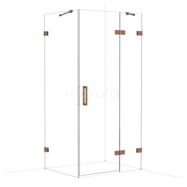 Diamond Douchecabine | 100x80 cm Glanzend koper Helder glas Draaideur Rechthoek CDB224608420GKP Diamond Douchecabine | 100x80 cm Glanzend koper Helder glas Draaideur Rechthoek CDB224608420GKP