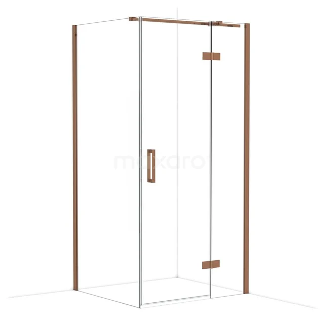 Diamond Douchecabine | 100x90 cm Glanzend koper Helder glas Draaideur Rechthoek CDB224609310GKP