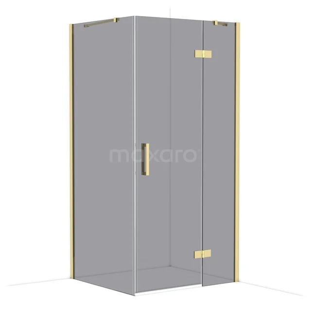 Duschkabine Diamond CDB224609411GLG Graue Glas-Duschkabine mit goldfarbenen Akzenten und metallischem Haltegriff, perfekt für eine moderne Badezimmer Einrichtung.