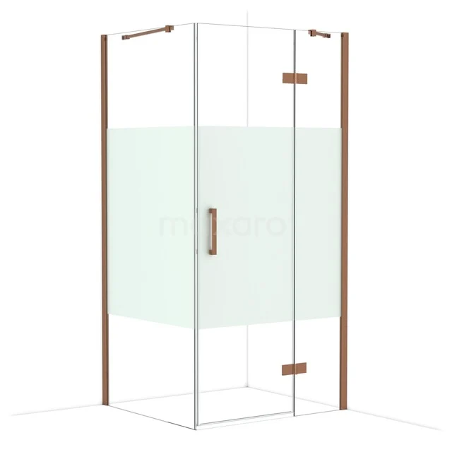 Diamond Douchecabine | 100x90 cm Glanzend koper Helder met matte strook Draaideur Rechthoek CDB224609413GKP Diamond Douchecabine | 100x90 cm Glanzend koper Helder met matte strook Draaideur Rechthoek CDB224609413GKP