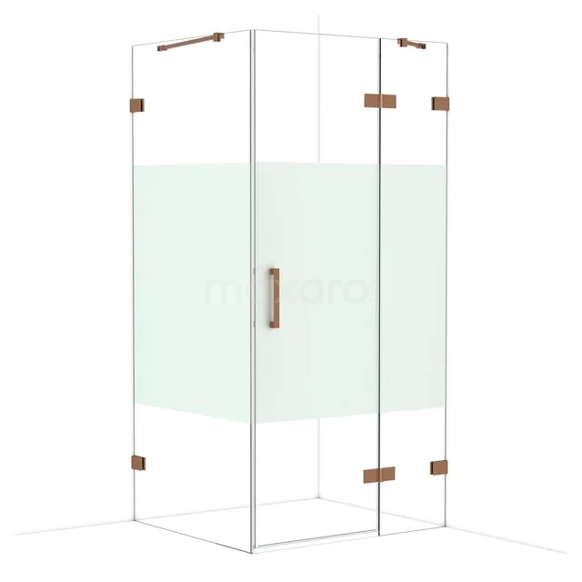 Diamond Douchecabine | 100x90 cm Glanzend koper Helder met matte strook Draaideur Rechthoek CDB224609423GKP Diamond Douchecabine | 100x90 cm Glanzend koper Helder met matte strook Draaideur Rechthoek CDB224609423GKP