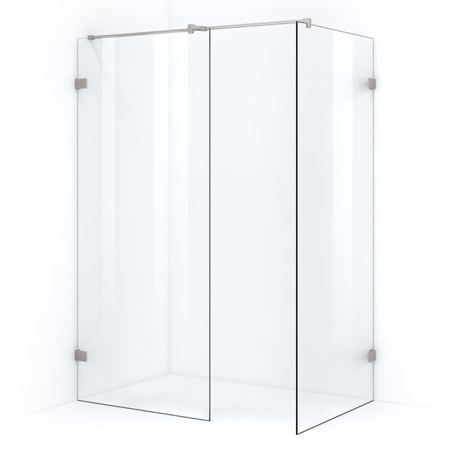 Quartz Inloopdouche | 90x90 cm  Helder glas 2 vaste wanden IQB0909400B