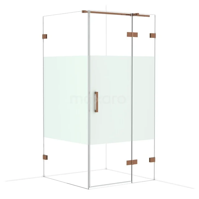 Glasene Duschkabine mit matt-weißem Mittelpaneel, Edelstahlakzenten und einem klaren quadratischen Design für ein modernes Badezimmer.