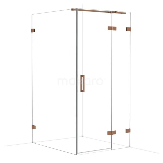 Diamond Douchecabine | 120x100 cm Glanzend koper Helder glas Draaideur Rechthoek CDB224612320GKP