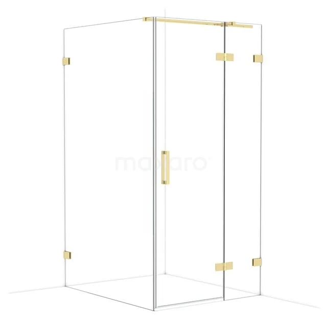 Diamond Douchecabine | 120x100 cm Glanzend lichtgoud Helder glas Draaideur Rechthoek CDB224612320GLG