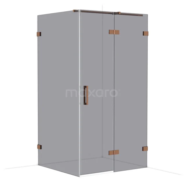 Diamond Douchecabine | 110x100 cm Glanzend koper Rookglas Draaideur Rechthoek CDB226510321GKP