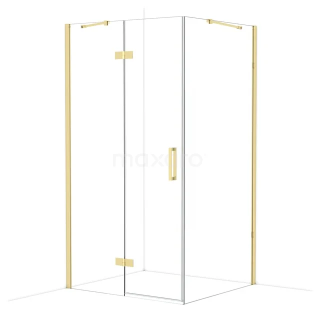 Diamond Douchecabine | 110x100 cm Glanzend lichtgoud Helder glas Draaideur Rechthoek CDB226510410GLG Diamond Douchecabine | 110x100 cm Glanzend lichtgoud Helder glas Draaideur Rechthoek CDB226510410GLG