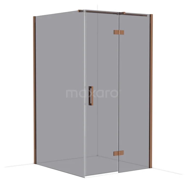 Diamond Shower enclosure | 120x110 cm Glanzend koper Smoke glass Pivot door Rectangle CDB226512311GKP