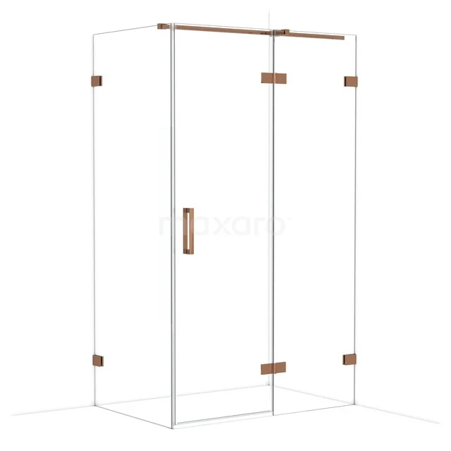 Diamond Duschkabine | 120x80 cm Glänzendes Kupfer Drehtür Rechteck CDB226608320GKP Duschkabine viereckig Glas mit kupferfarbenen Akzenten, ideal für ein modernes Badezimmer.