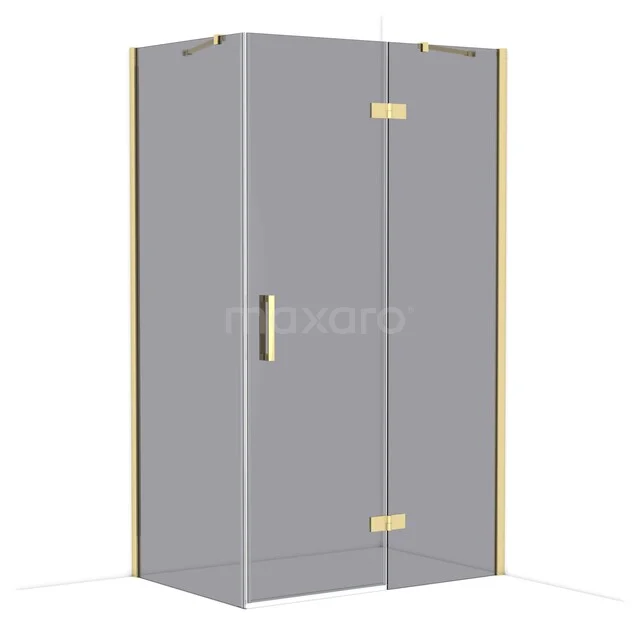 Diamond Douchecabine | 120x80 cm Glanzend lichtgoud Rookglas Draaideur Rechthoek CDB226608411GLG