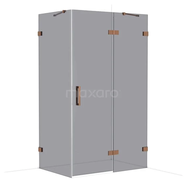 Diamond Douchecabine | 120x80 cm Glanzend koper Rookglas Draaideur Rechthoek CDB226608421GKP