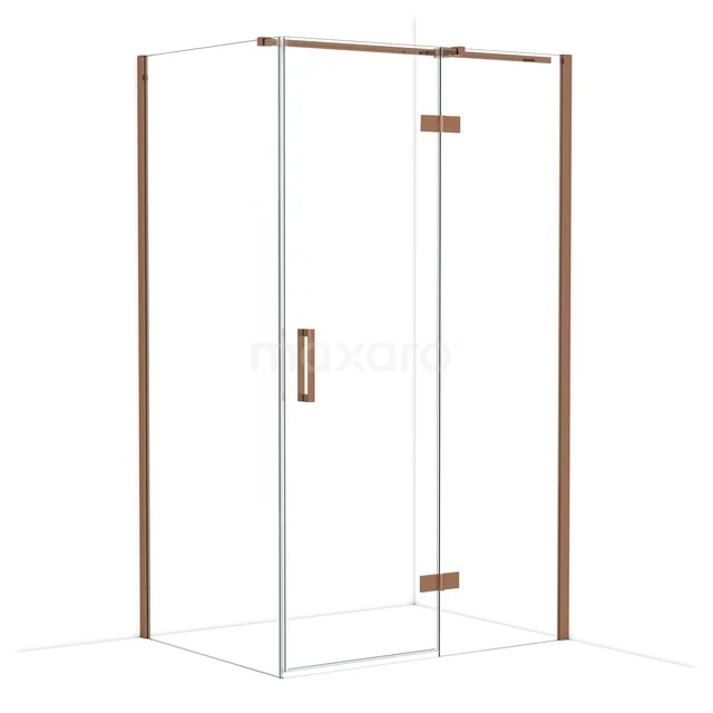 Diamond Douchecabine | 120x90 cm Glanzend koper Helder glas Draaideur Rechthoek CDB226609310GKP