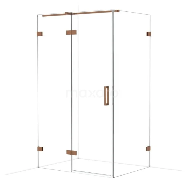 Diamond Douchecabine | 120x90 cm Glanzend koper Helder glas Draaideur Rechthoek CDB226609320GKP