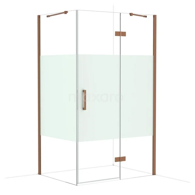 Diamond Douchecabine | 120x90 cm Glanzend koper Helder met matte strook Draaideur Rechthoek CDB226609413GKP Diamond Douchecabine | 120x90 cm Glanzend koper Helder met matte strook Draaideur Rechthoek CDB226609413GKP