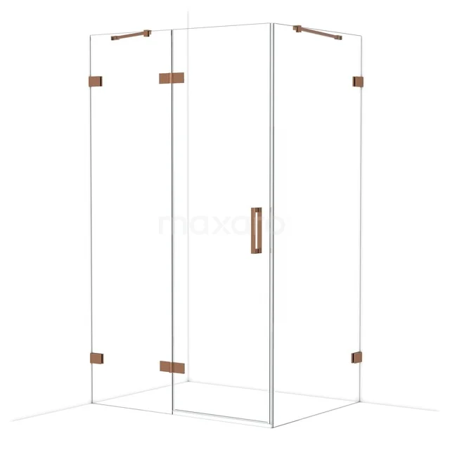Diamond Douchecabine | 120x90 cm Glanzend koper Helder glas Draaideur Rechthoek CDB226609420GKP