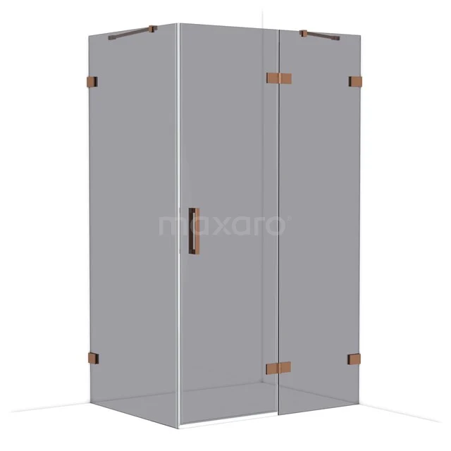Diamond Shower enclosure | 120x90 cm Glanzend koper Smoke glass Pivot door Rectangle CDB226609421GKP