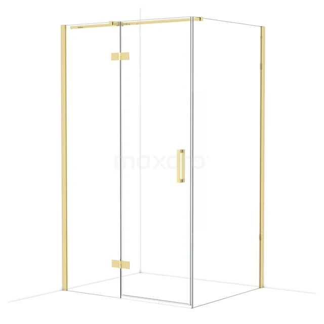 Diamond Douchecabine | 120x100 cm Glanzend lichtgoud Helder glas Draaideur Rechthoek CDB226610310GLG