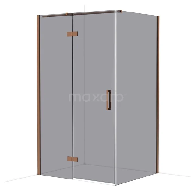 Diamond Douchecabine | 120x100 cm Glanzend koper Rookglas Draaideur Rechthoek CDB226610311GKP