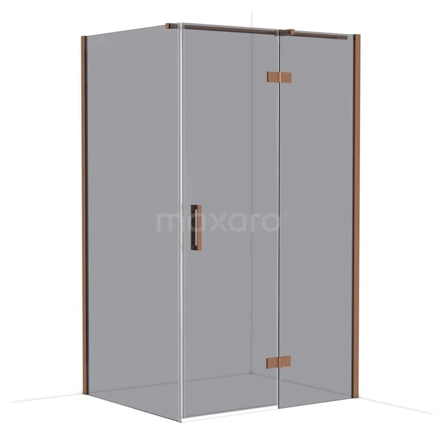 Diamond Duschkabine | 120x100 cm Glänzendes Kupfer Drehtür Rechteck CDB226610311GKP Duschkabine rechteckig mit bronzen Profilen, Klarglas und moderner Ausführung, perfekt für ein stilvolles Badezimmer.