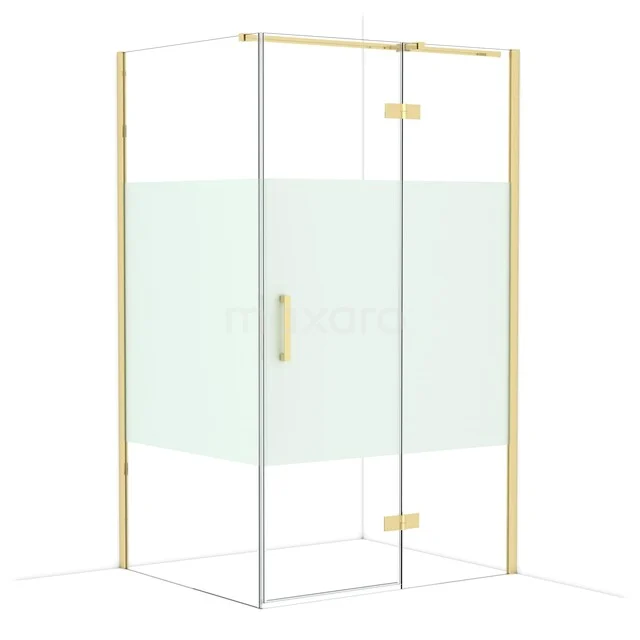 Diamond Douchecabine | 120x100 cm Glanzend lichtgoud Helder met matte strook Draaideur Rechthoek CDB226610313GLG Diamond Douchecabine | 120x100 cm Glanzend lichtgoud Helder met matte strook Draaideur Rechthoek CDB226610313GLG