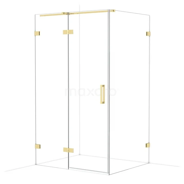 Diamond Douchecabine | 120x100 cm Glanzend lichtgoud Helder glas Draaideur Rechthoek CDB226610320GLG