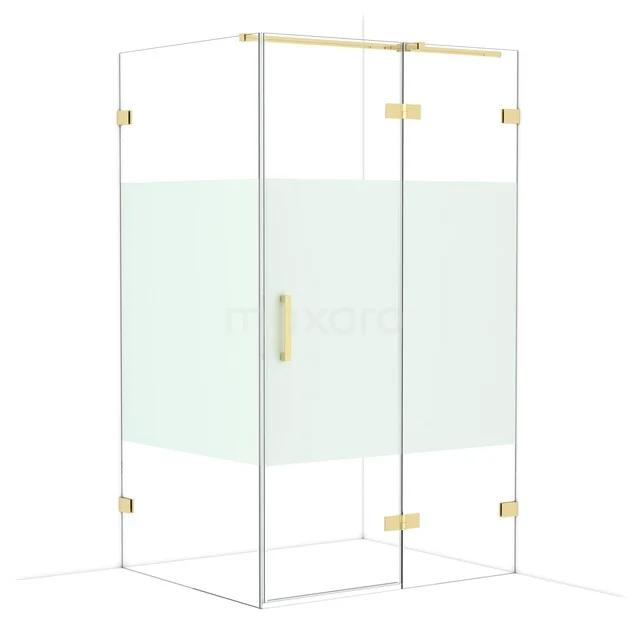 Diamond Shower enclosure | 120x100 cm Glanzend lichtgoud Clear with matt strip Pivot door Rectangle CDB226610323GLG Diamond Shower enclosure | 120x100 cm Glanzend lichtgoud Clear with matt strip Pivot door Rectangle CDB226610323GLG