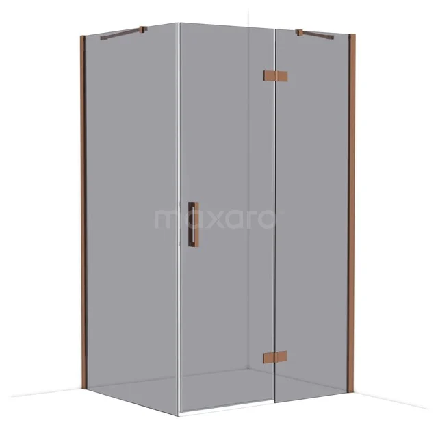 Diamond Shower enclosure | 120x100 cm Glanzend koper Smoke glass Pivot door Rectangle CDB226610411GKP
