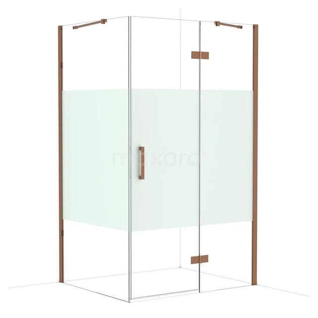 Diamond Douchecabine | 120x100 cm Glanzend koper Helder met matte strook Draaideur Rechthoek CDB226610413GKP Diamond Douchecabine | 120x100 cm Glanzend koper Helder met matte strook Draaideur Rechthoek CDB226610413GKP