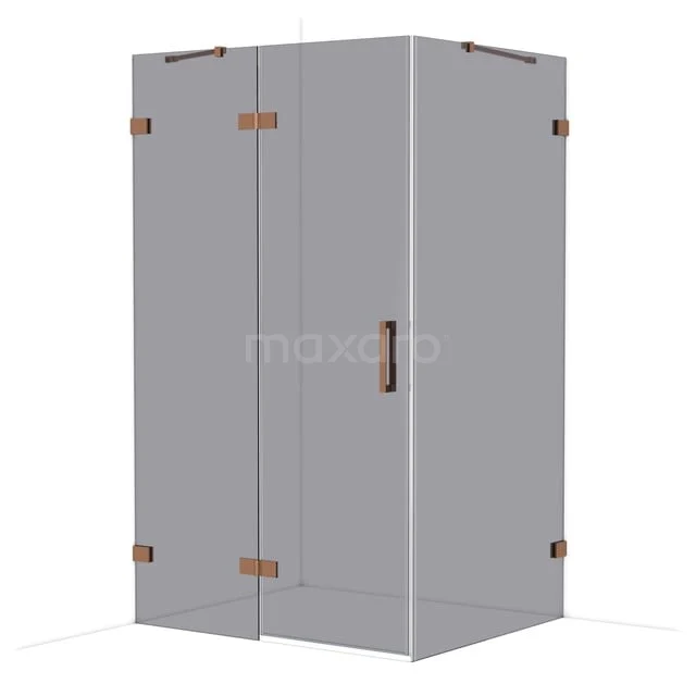 Diamond Douchecabine | 120x100 cm Glanzend koper Rookglas Draaideur Rechthoek CDB226610421GKP