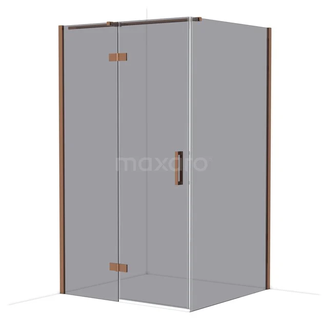 Diamond Douchecabine | 120x110 cm Glanzend koper Rookglas Draaideur Rechthoek CDB226611311GKP