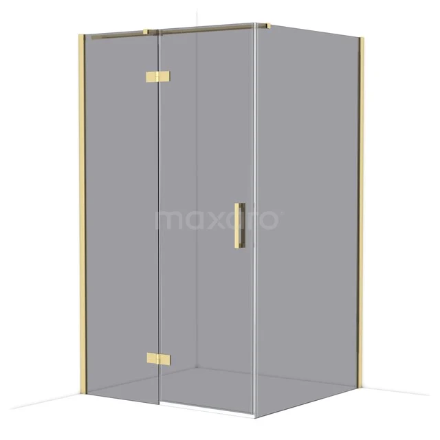 Diamond Douchecabine | 120x110 cm Glanzend lichtgoud Rookglas Draaideur Rechthoek CDB226611311GLG