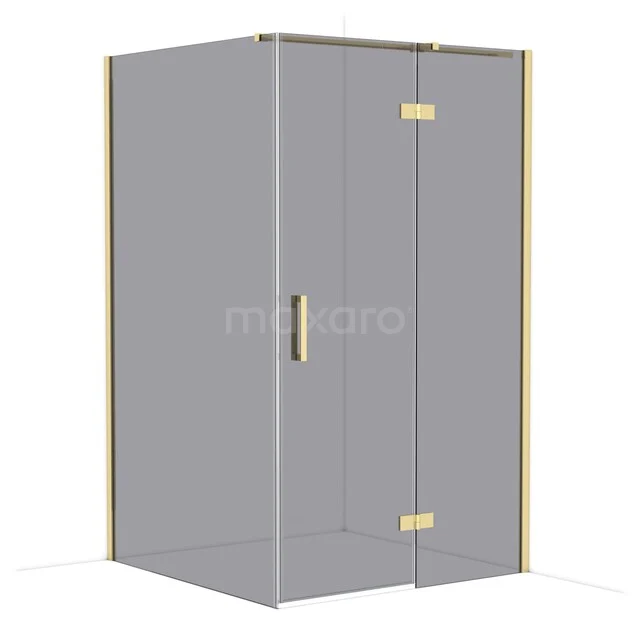 Diamond Duschkabine | 120x120 cm Glänzendes Hellgold Drehtür Quadrat CDB226612311GLG Glas Duschkabine mit goldfarbenen Akzenten und Scharnieren, modernes Design, ideal für ein luxuriöses Badezimmer.