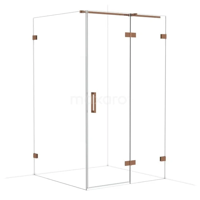 Diamond Douchecabine | 120x120 cm Glanzend koper Helder glas Draaideur Vierkant CDB226612320GKP