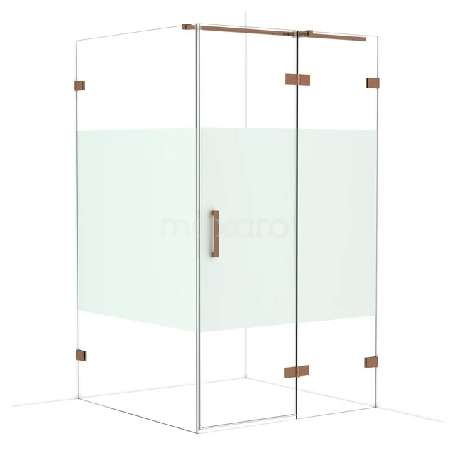 Diamond Duschkabine | 120x120 cm Glänzendes Kupfer Drehtür Quadrat CDB226612323GKP Glas Duschkabine mit Schiebetür, roségoldene Akzente und straffes Design, perfekte Luxus Ergänzung für moderne Bäder.