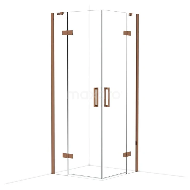 Diamond Shower enclosure | 80x80 cm Glanzend koper Clear glass Pivot door Square CDD3535410GKP Diamond Shower enclosure | 80x80 cm Glanzend koper Clear glass Pivot door Square CDD3535410GKP