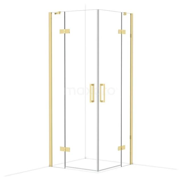 Diamond Douchecabine | 80x80 cm Glanzend lichtgoud Helder glas Draaideur Vierkant CDD3535410GLG Diamond Douchecabine | 80x80 cm Glanzend lichtgoud Helder glas Draaideur Vierkant CDD3535410GLG