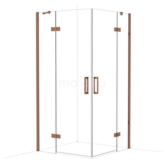 Diamond Shower enclosure | 100x100 cm Glanzend koper Clear glass Pivot door Square CDD4646410GKP Diamond Shower enclosure | 100x100 cm Glanzend koper Clear glass Pivot door Square CDD4646410GKP