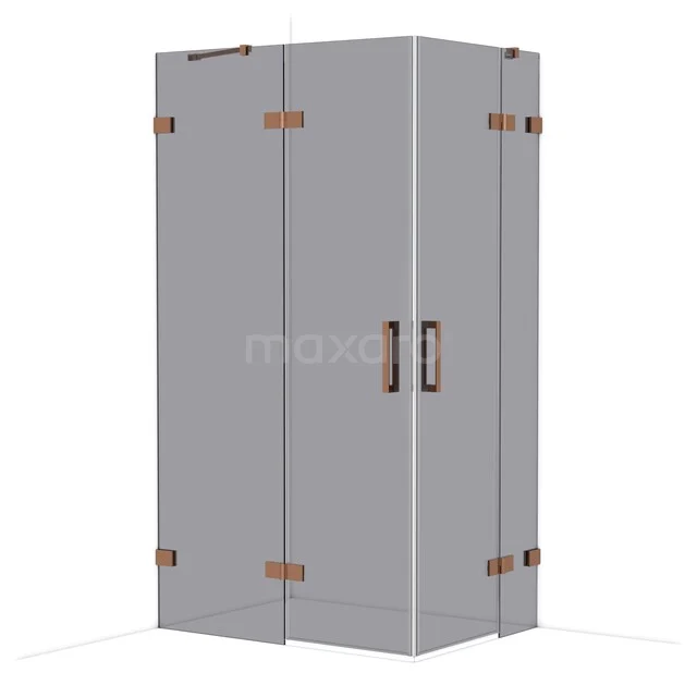 Diamond Douchecabine | 110x80 cm Glanzend koper Rookglas Draaideur Rechthoek CDD6535421GKP Diamond Douchecabine | 110x80 cm Glanzend koper Rookglas Draaideur Rechthoek CDD6535421GKP