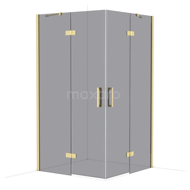 Diamond Douchecabine | 110x110 cm Glanzend lichtgoud Rookglas Draaideur Vierkant CDD6565411GLG Diamond Douchecabine | 110x110 cm Glanzend lichtgoud Rookglas Draaideur Vierkant CDD6565411GLG