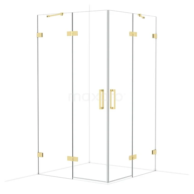 Duschkabine Diamond CDD6565420GLG Glasene Rechteckige Duschkabine mit goldfarbenen Metallakzenten, ideal für eine luxuriöse Badezimmergestaltung.