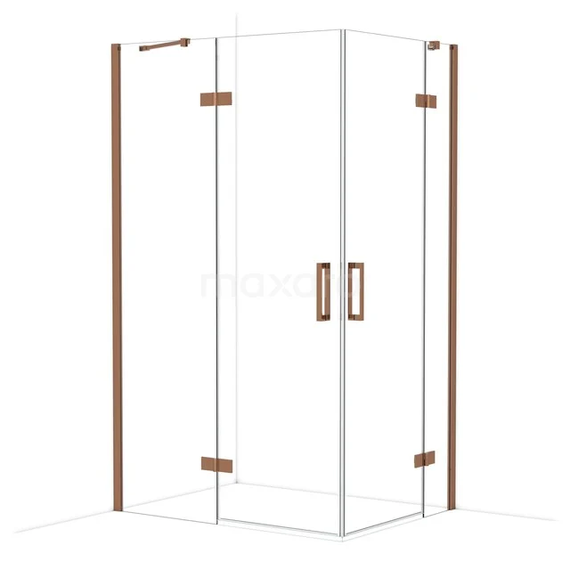 Diamond Douchecabine | 120x90 cm Glanzend koper Helder glas Draaideur Rechthoek CDD6636410GKP