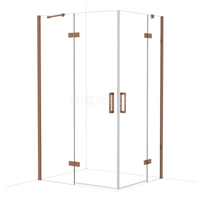 Diamond Douchecabine | 120x100 cm Glanzend koper Helder glas Draaideur Rechthoek CDD6646410GKP